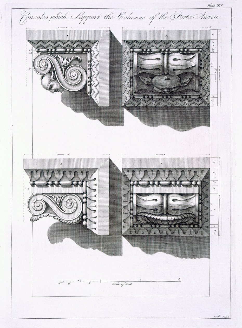 Consoles which Support Columns of the Porta Aurea, from 