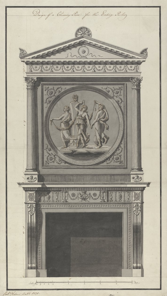 Headfort House, Eating Parlor, Chimney Piece by Robert Adam