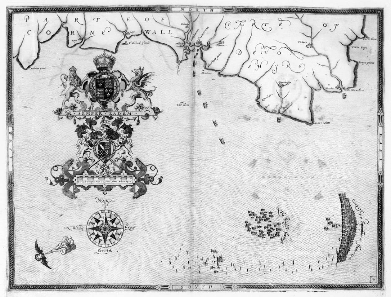 Map No.4 Showing the Route of the Armada Fleet, Engraved by Augustine Ryther by Robert Adams