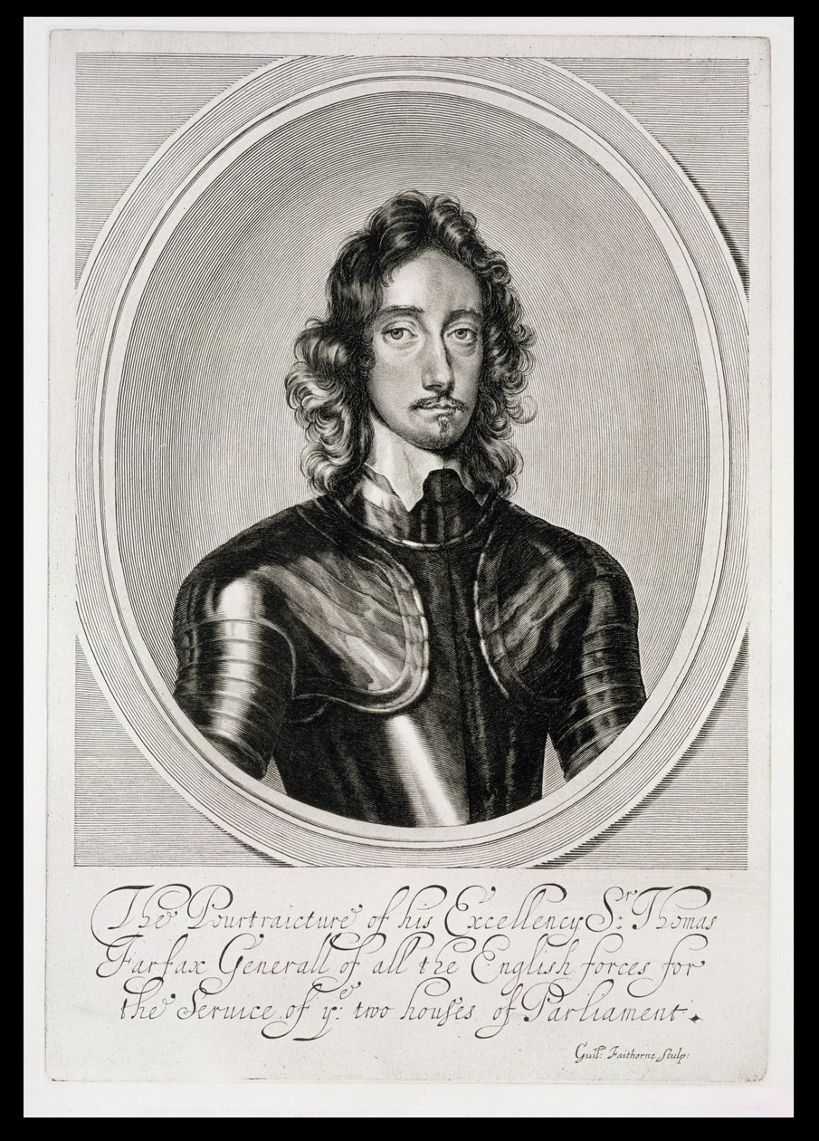 Portrait of Thomas, Lord Fairfax (engraved by William Faithorne) by Robert Walker