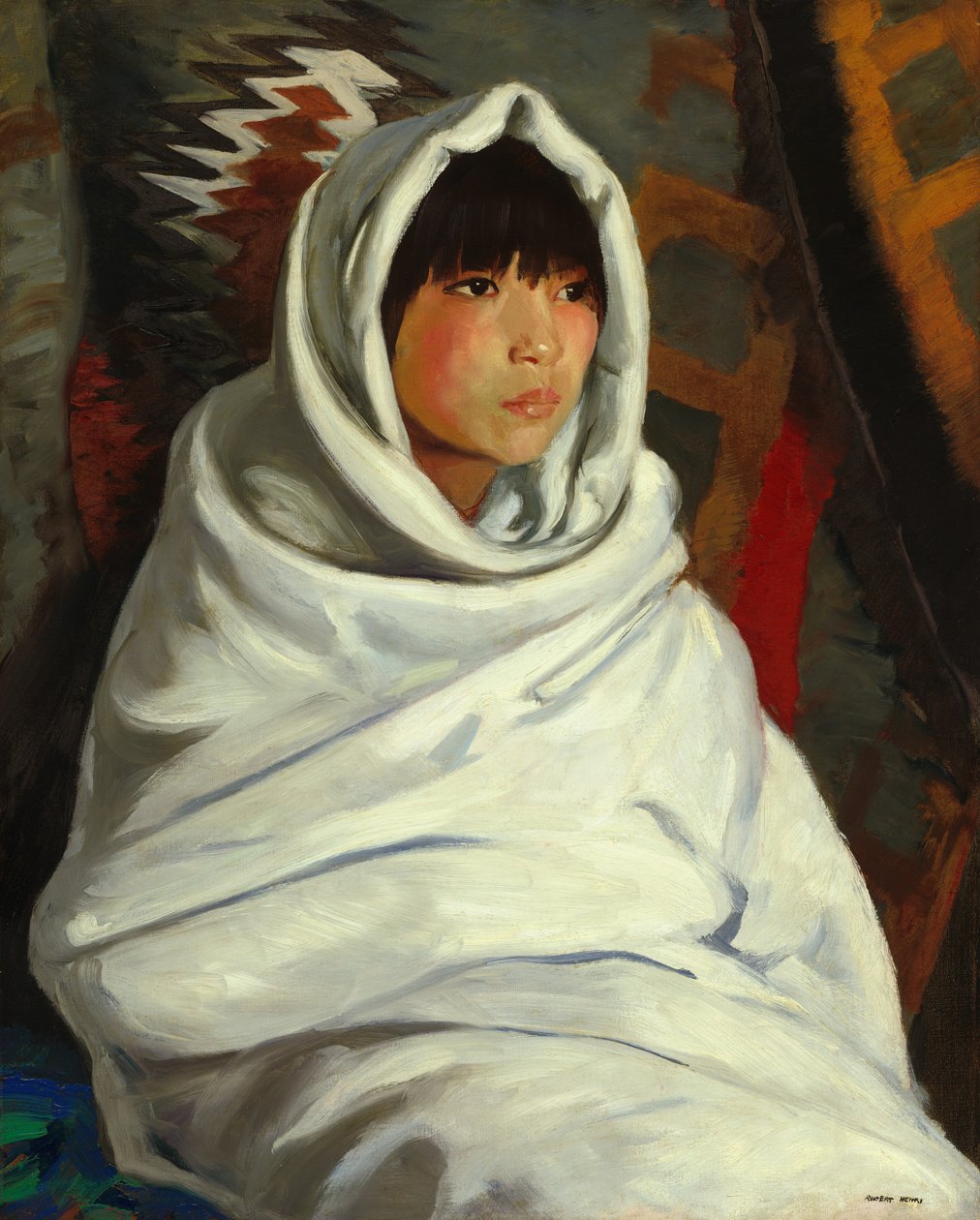 Indian Girl in White Blanket, 1917 by Robert Henri