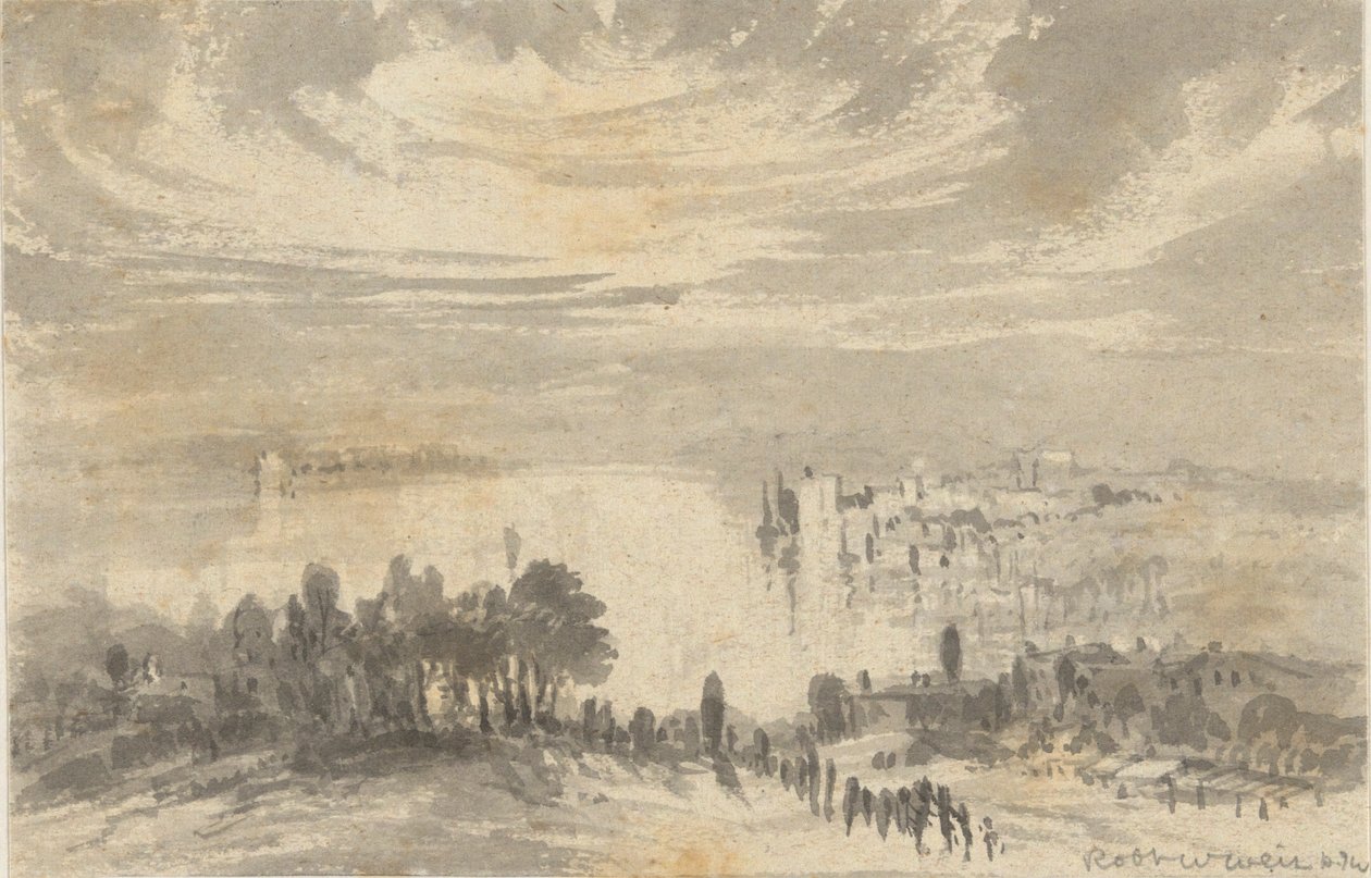 Landscape - Town on a Bay by Robert Walter Weir