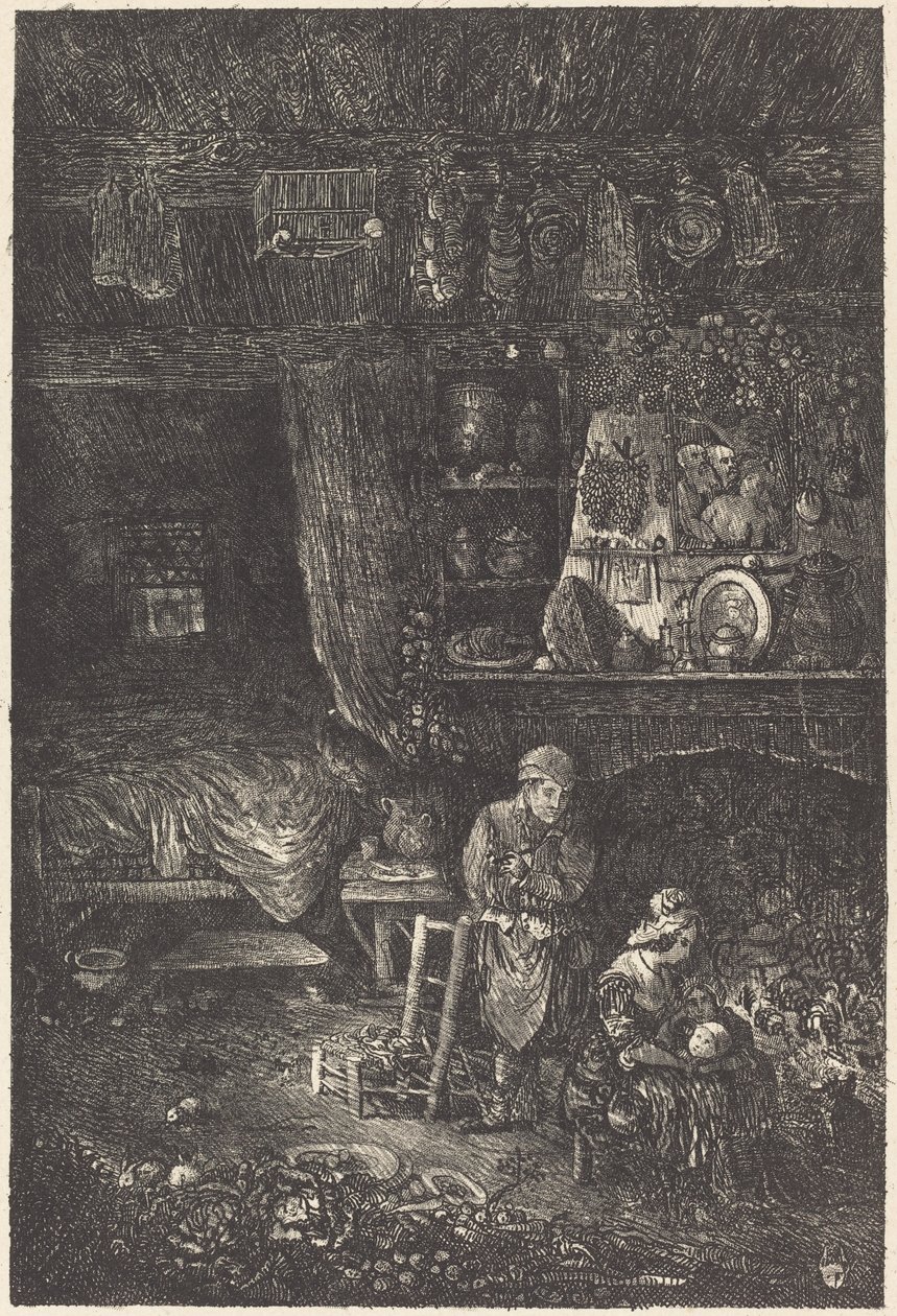 Flemish Interior by Rodolphe Bresdin