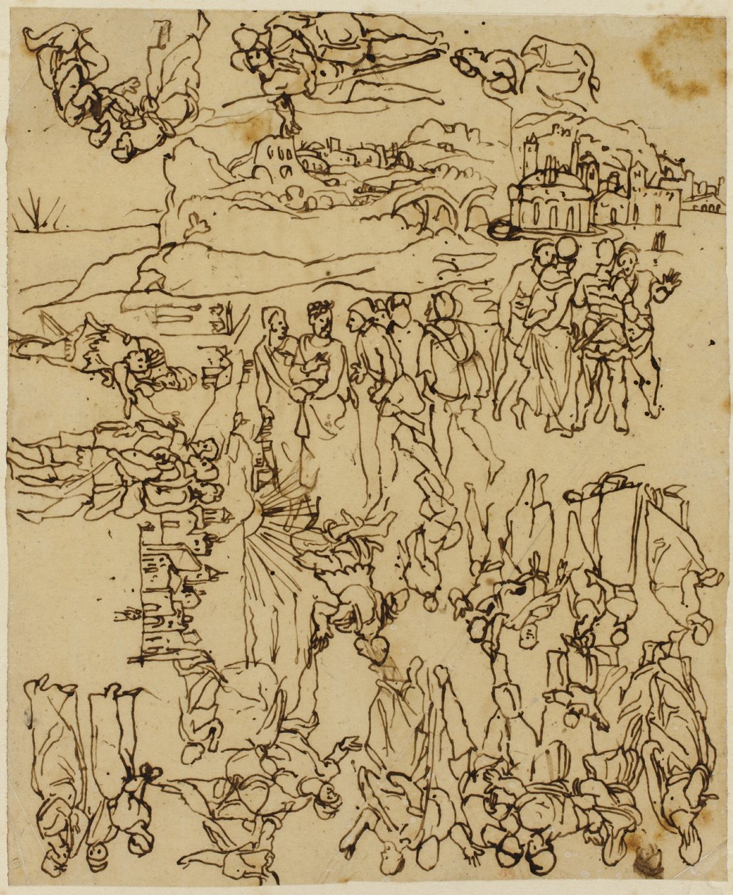 Sheet of Sketches: The Life of Christ by Rodolphe Bresdin