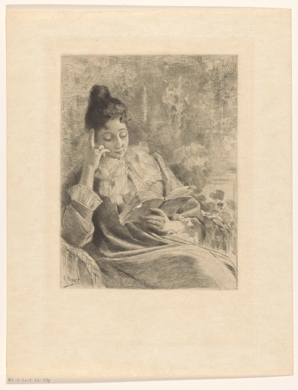 Woman Reading in a Chair by Rodolphe Piguet