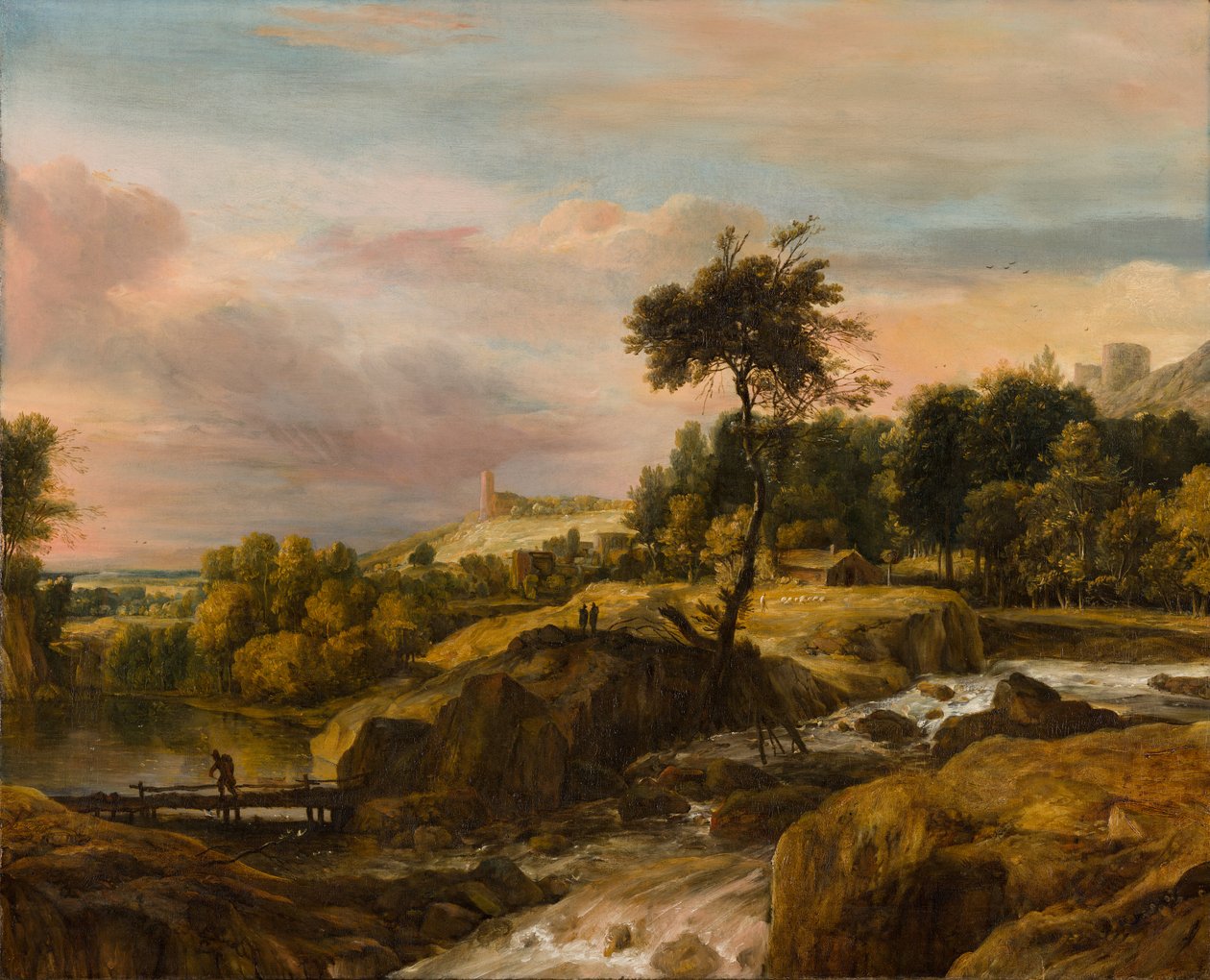 Mountain Landscape with Waterfall by Roelandt Roghman