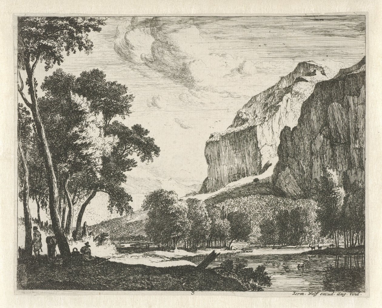 River Landscape with Rocks by Roelant Roghman