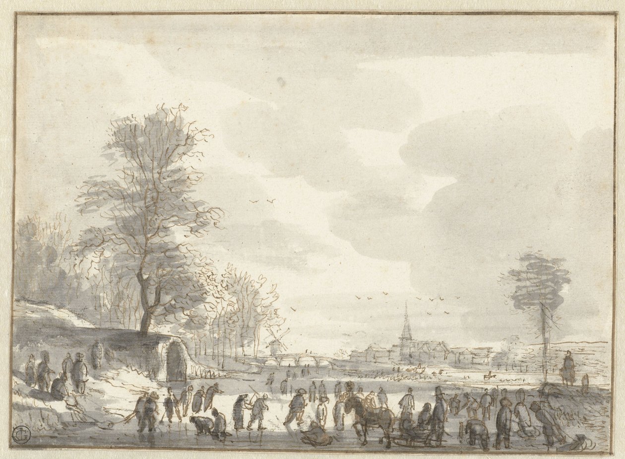 Winter Scene with Skaters by Roelant Roghman