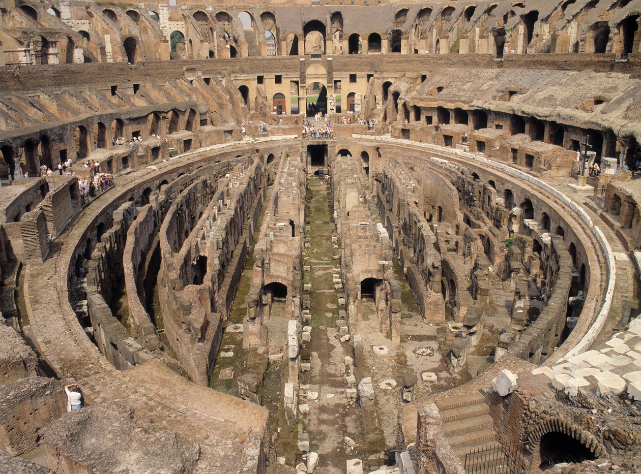 Interior of the Colosseum, built c.70-80 AD by Roman