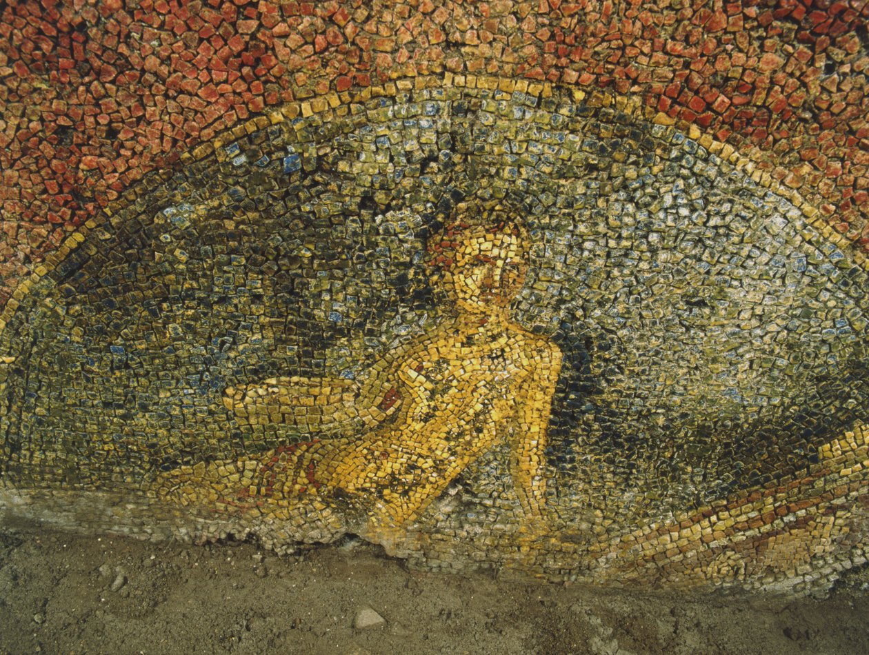 Mosaic from an ancient building below the barracks of the Cuirassiers at the Quirinale, Rome by Roman