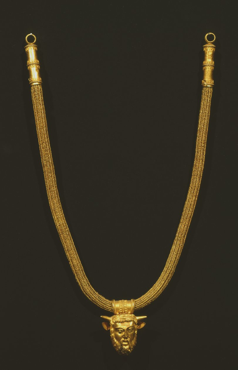 Necklace with the Head of Achelus, from Palestrina by Roman