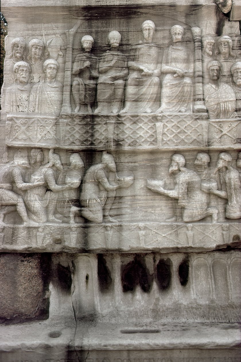 Relief on the Base of the Obelisk of Theodosius I, also Known as the Obelisk of Tuthmosis III, from Karnak by Roman