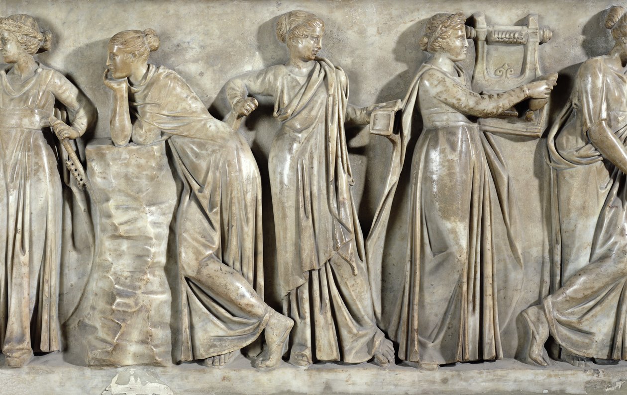 Sarcophagus of the Muses (detail) by Roman