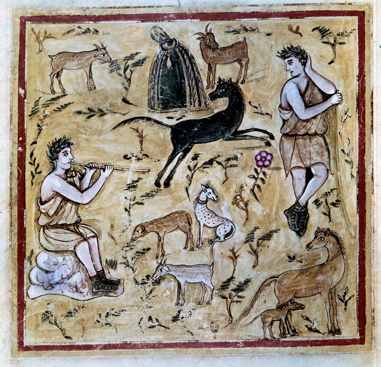 Shepherds with their Flocks, illustration from the Codex Vergilius Romanus by Roman