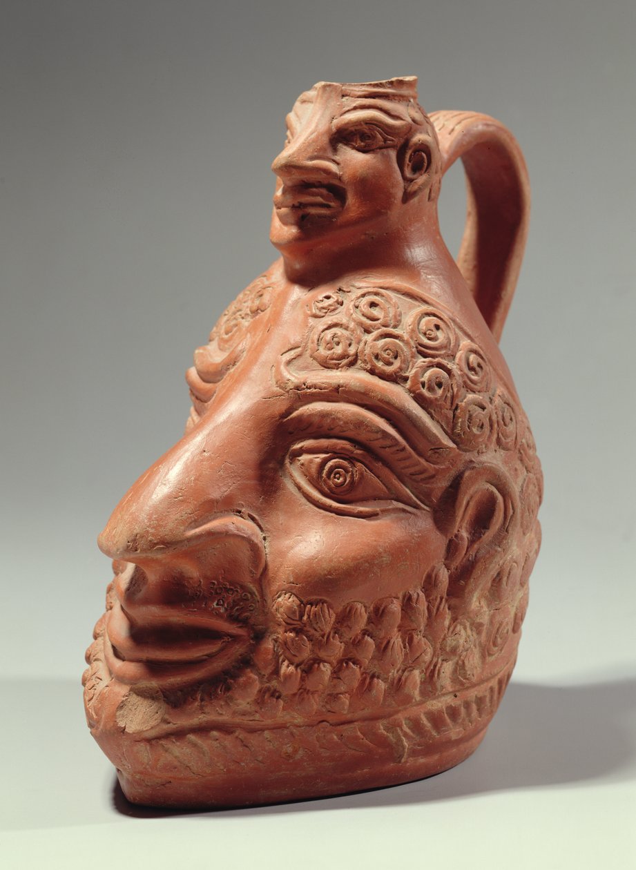 Vase in shape of double head, c.400 AD by Roman