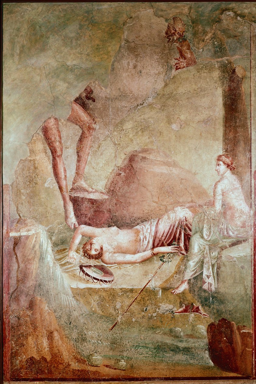 Drunk sleeping maenad (fresco) by Roman