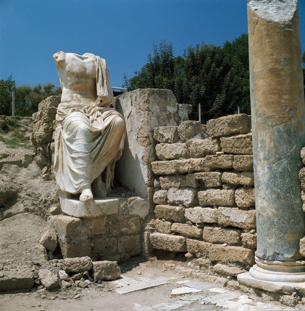 Statue and Archeological Remains by Roman