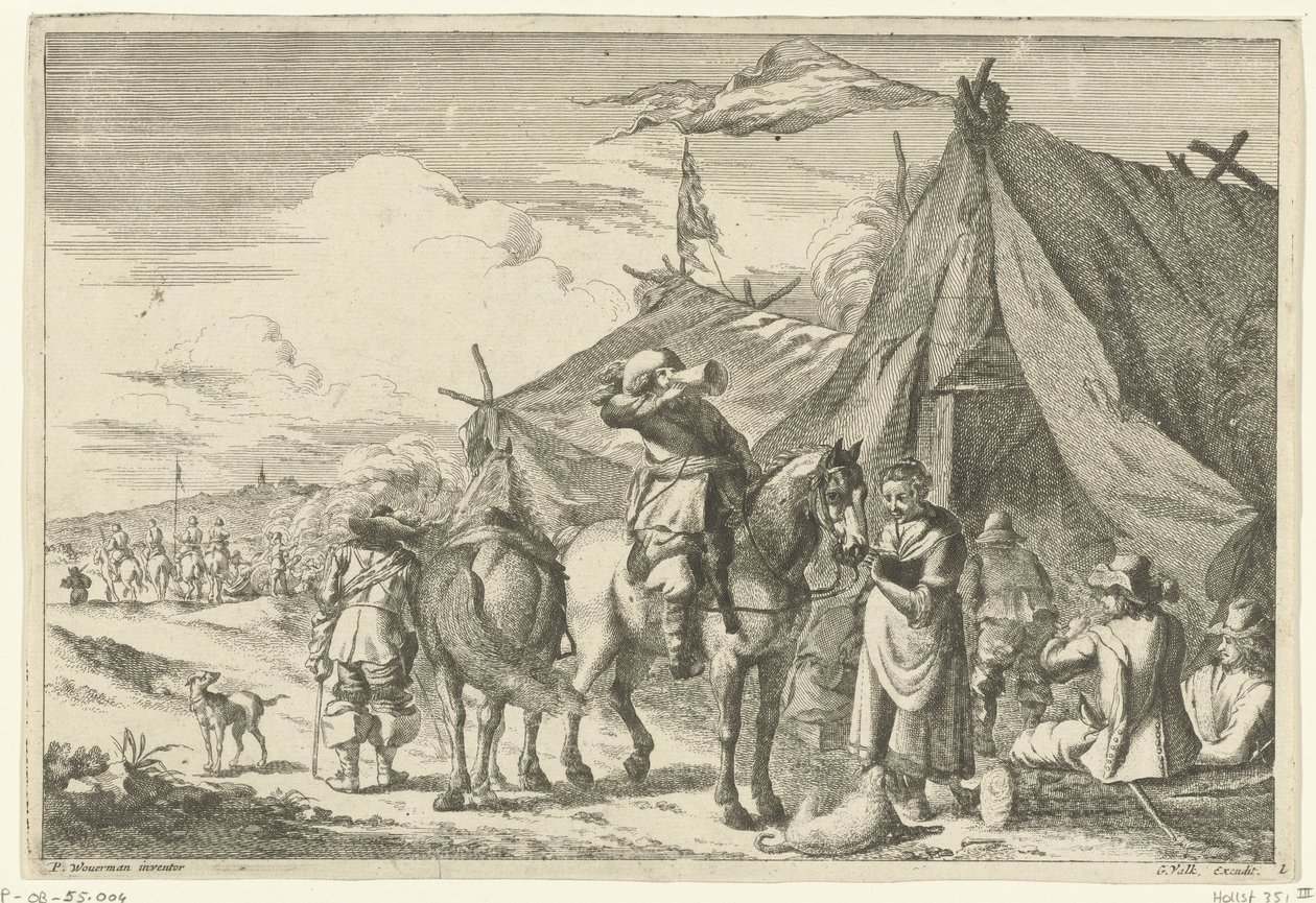 Riders Resting by Tents by Romeyn de Hooghe (rejected attribution)