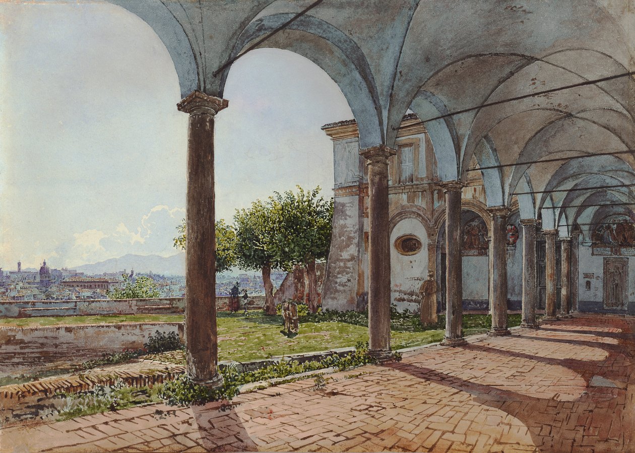View from the Monastery of Santa Onofrio on Rome by Rudolf von Alt
