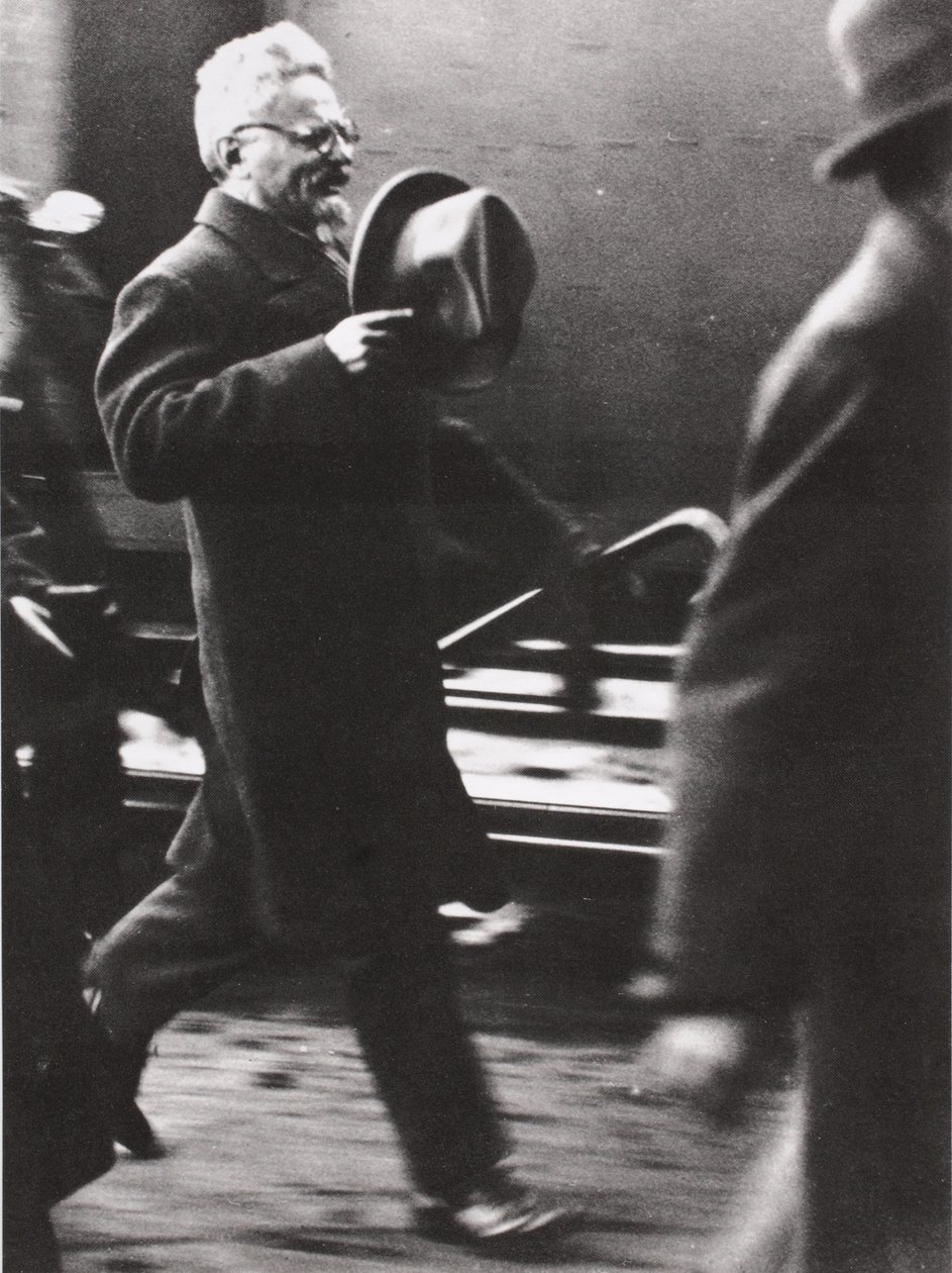 Trotsky Arrives in Paris by Russian Photographer
