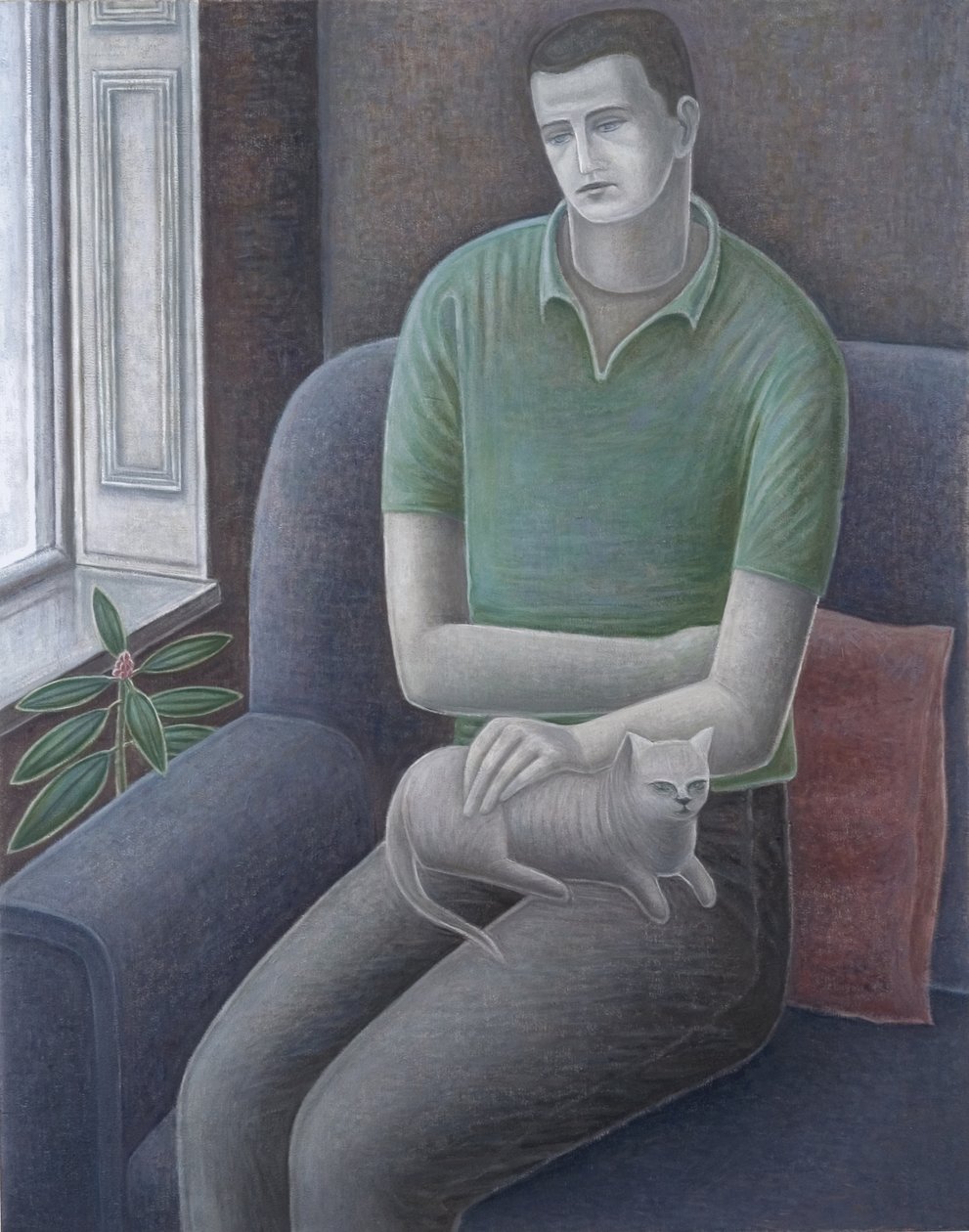 Young Man with Cat, 2008 by Ruth Addinall