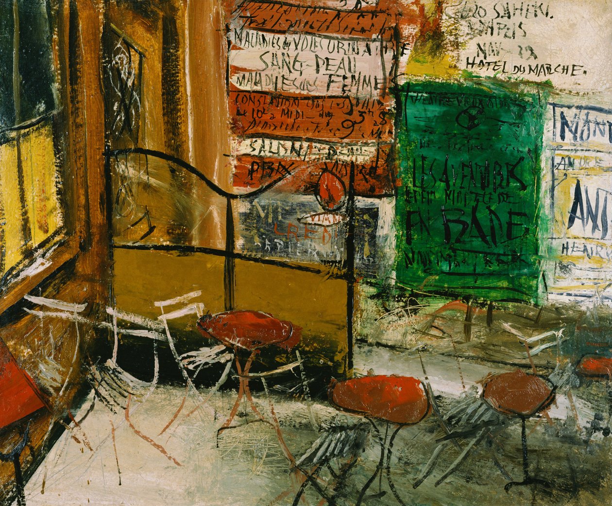 Café Terrace with Posters by Saeki Yuzo