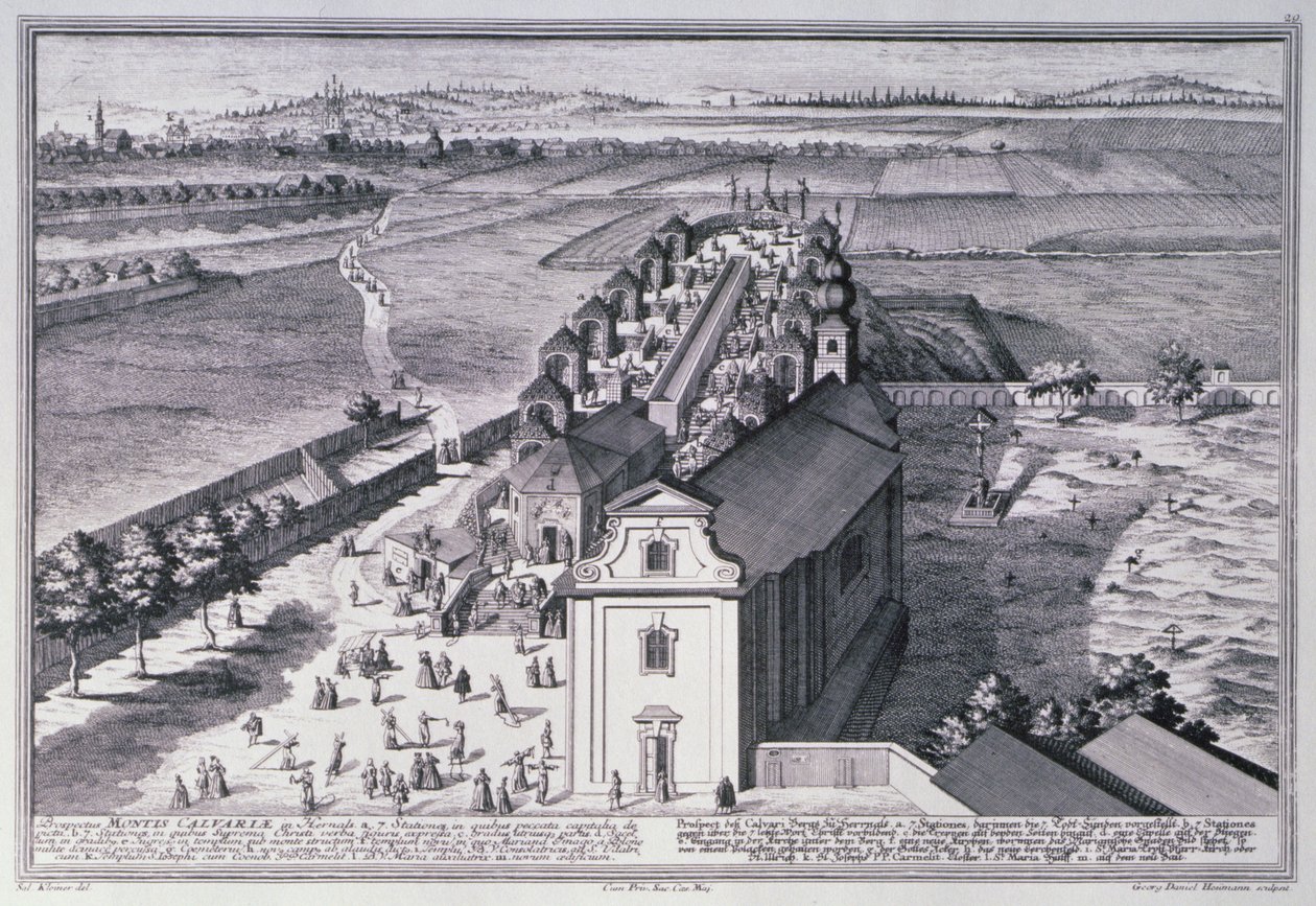 View of Calvary Hill near Vienna engraved by Georg-Daniel Heumann by Salomon after Kleiner