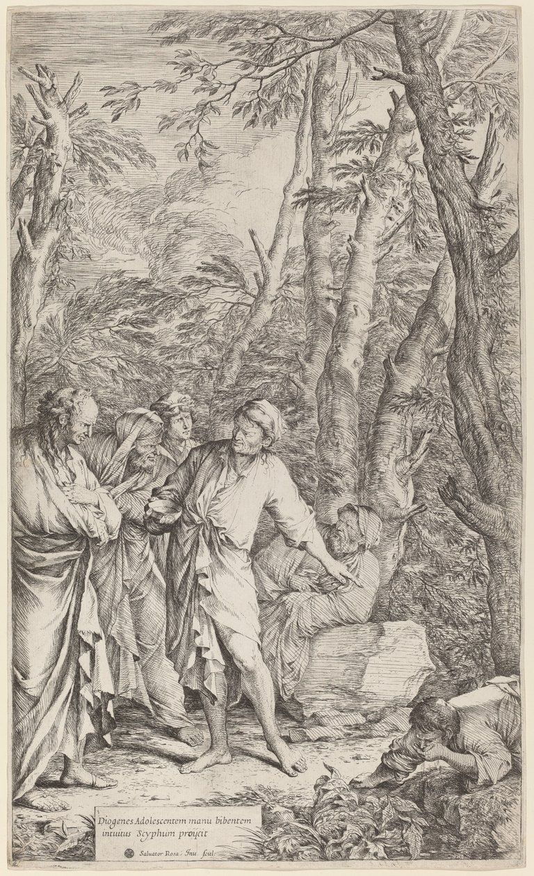 Diogenes Casting Away His Bowl by Salvator Rosa