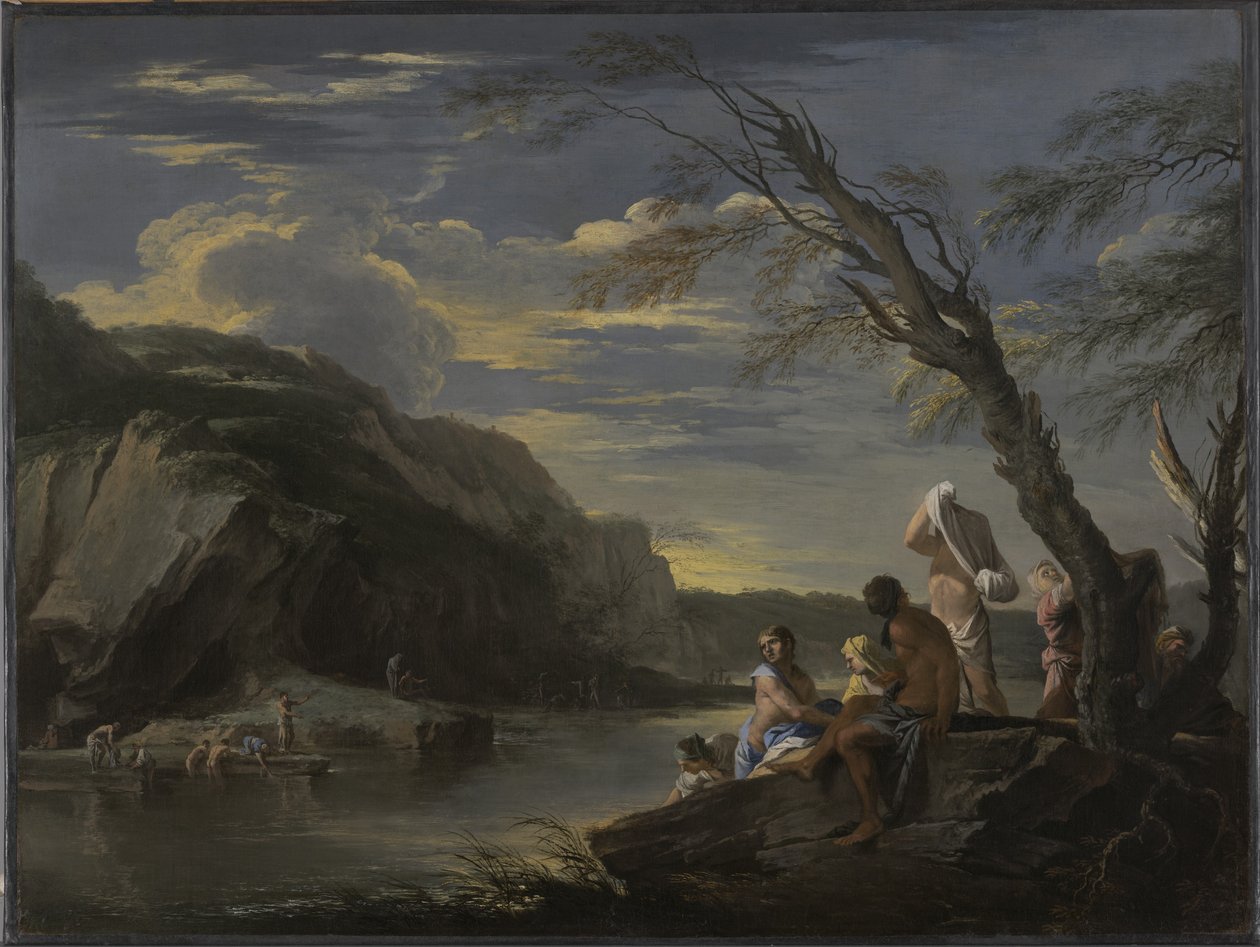 Landscape with Bathers by Salvator Rosa