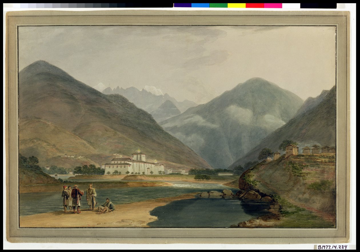 The Former Winter Capital of Bhutan at Punakha Dzong, 1783 by Samuel Davis