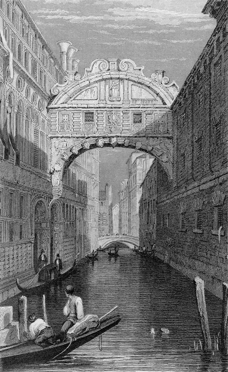 The Bridge of Sighs, Venice, Engraved by Robert Wallis by Samuel Prout