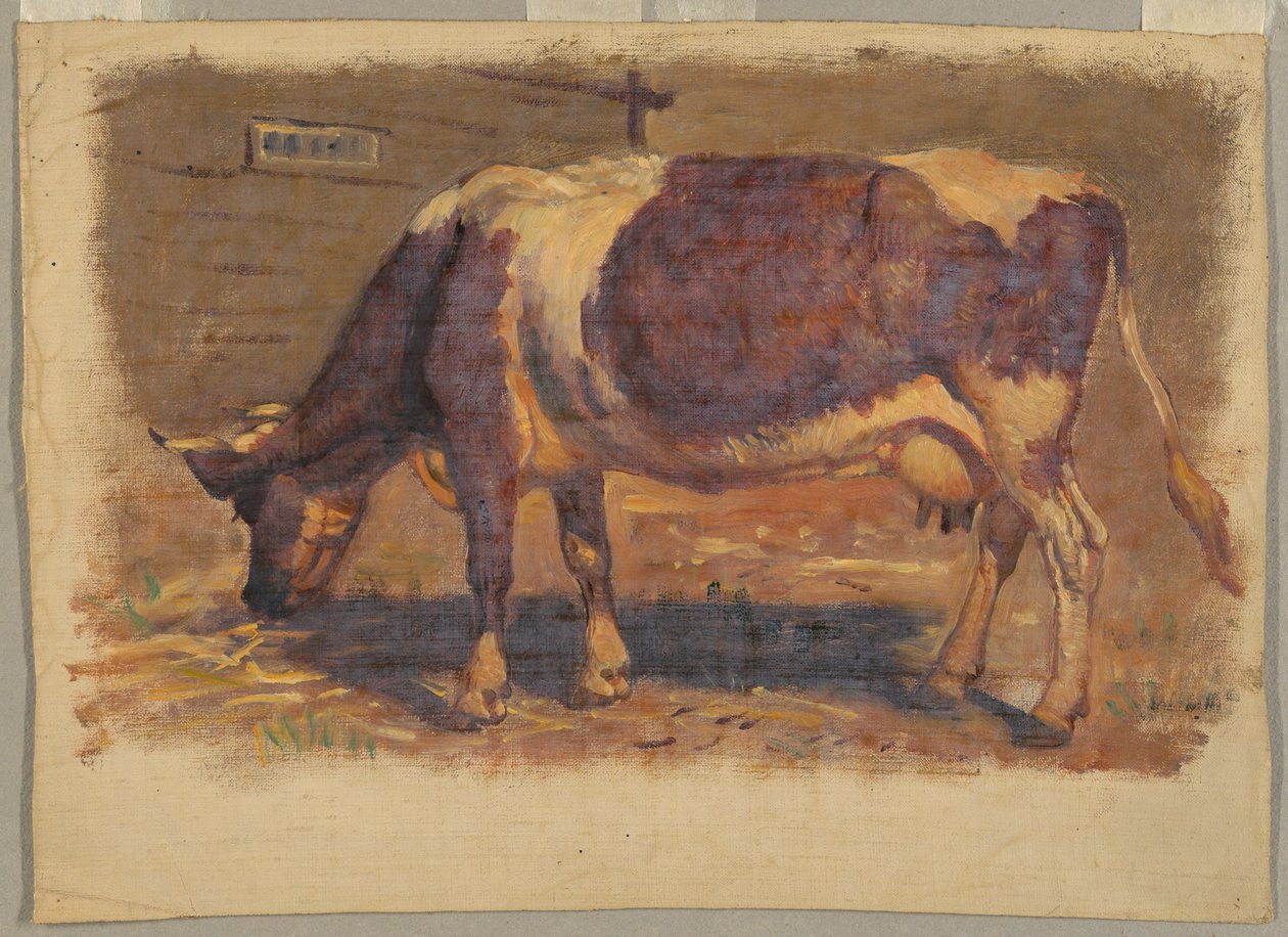 Study of a Grazing Cow by Samuel Colman