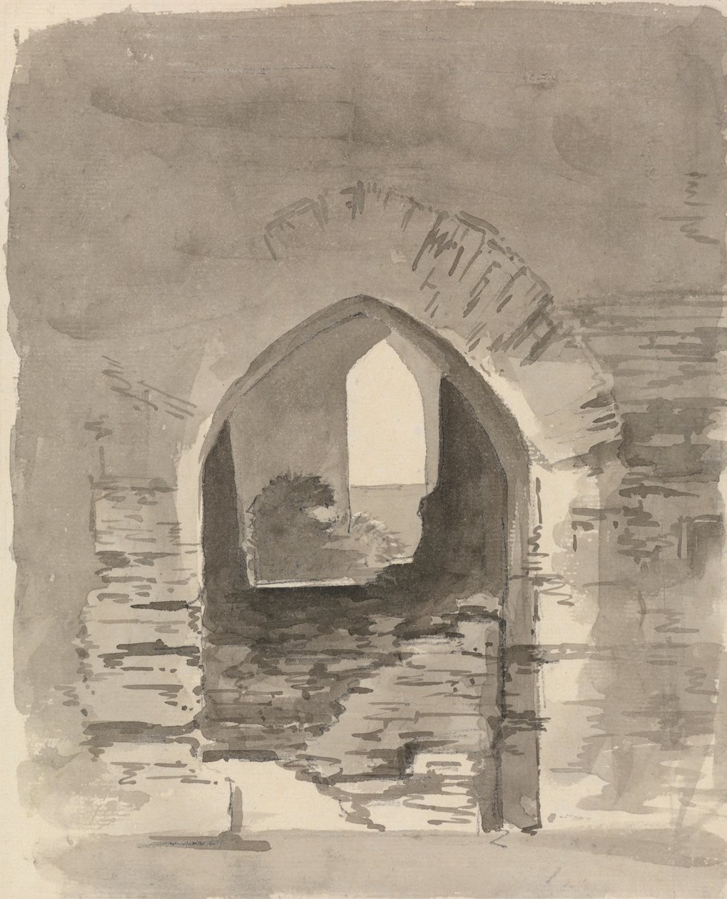 An Arched Entrance into a Ruined Building by Samuel Davis