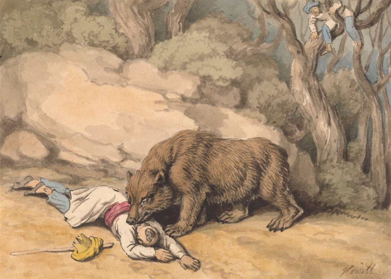A Bear Attacking a Fallen Indian by Samuel Howitt