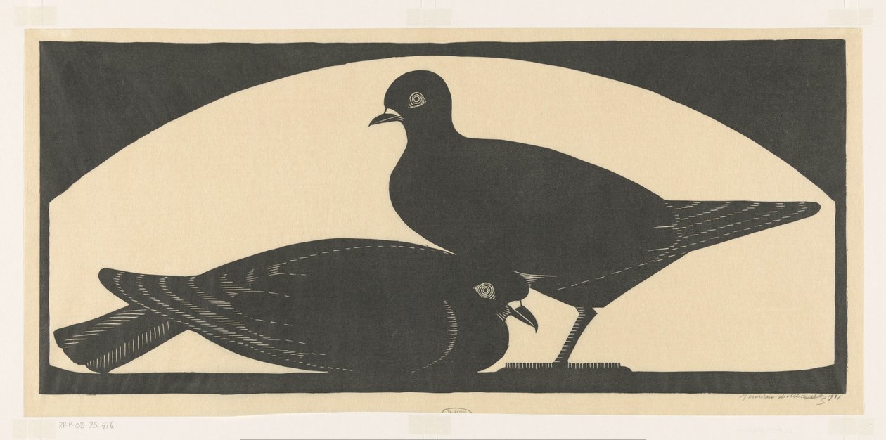 Two Doves by Samuel Jessurun de Mesquita (signed by artist)