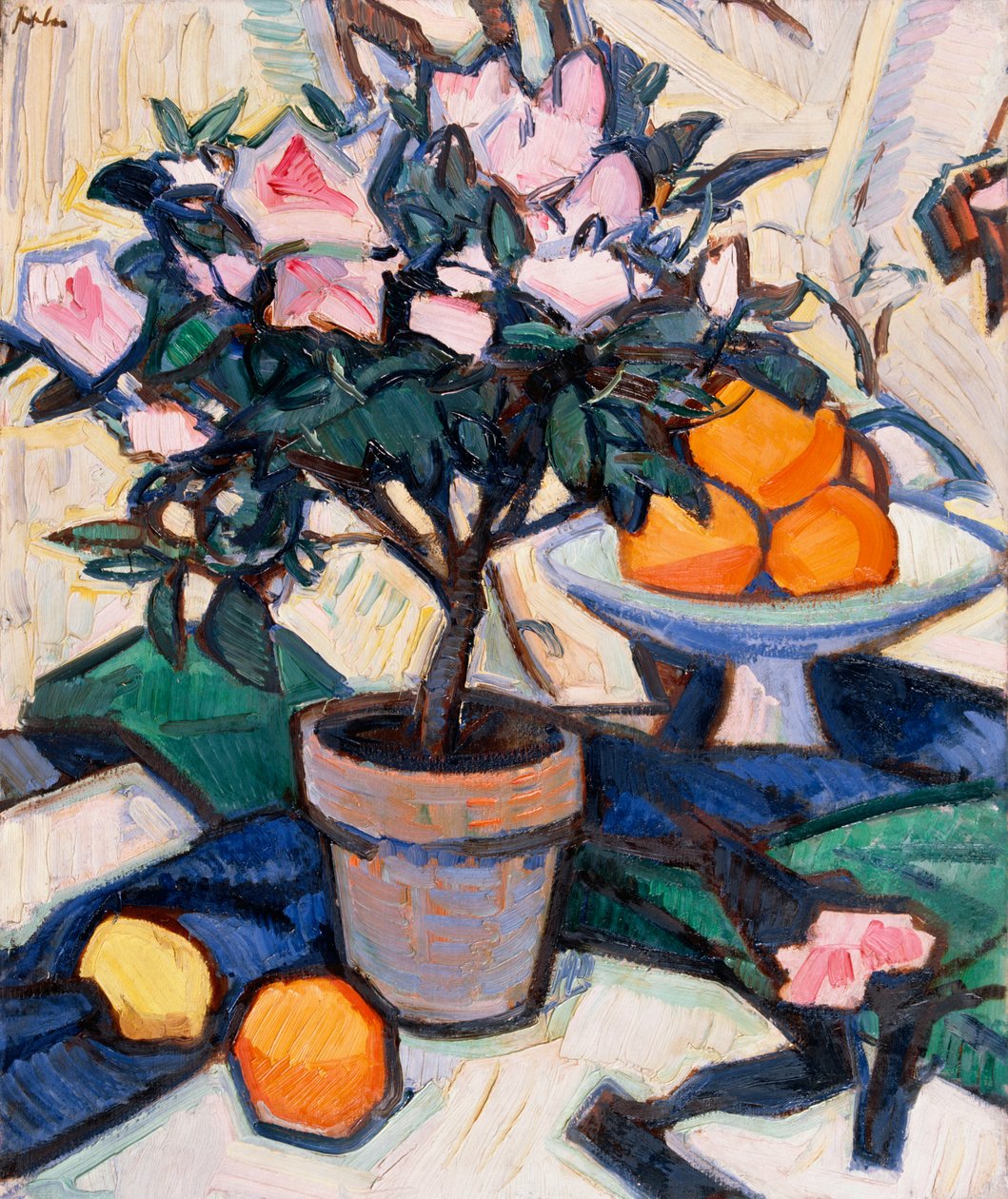 Pink Azalea and Oranges by Samuel John Peploe