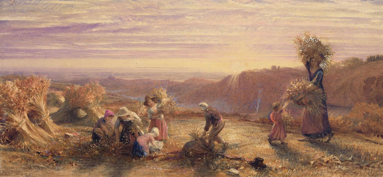 Sunset over the Gleaning Fields by Samuel Palmer