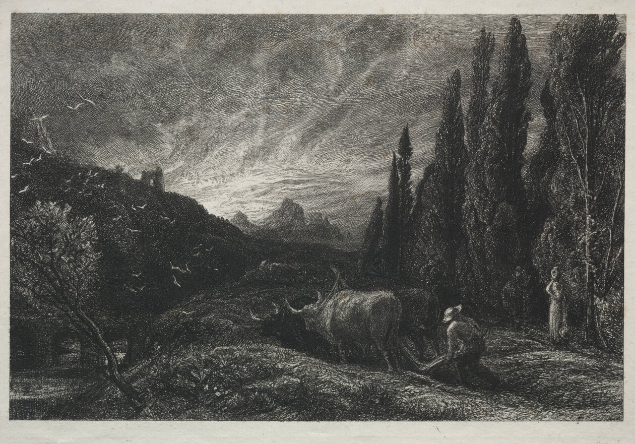 The Early Plowman by Samuel Palmer