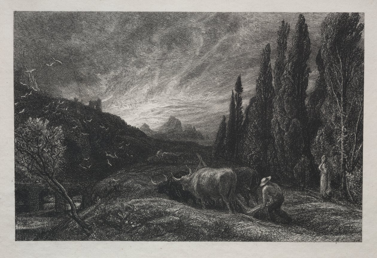 The Early Plowman by Samuel Palmer