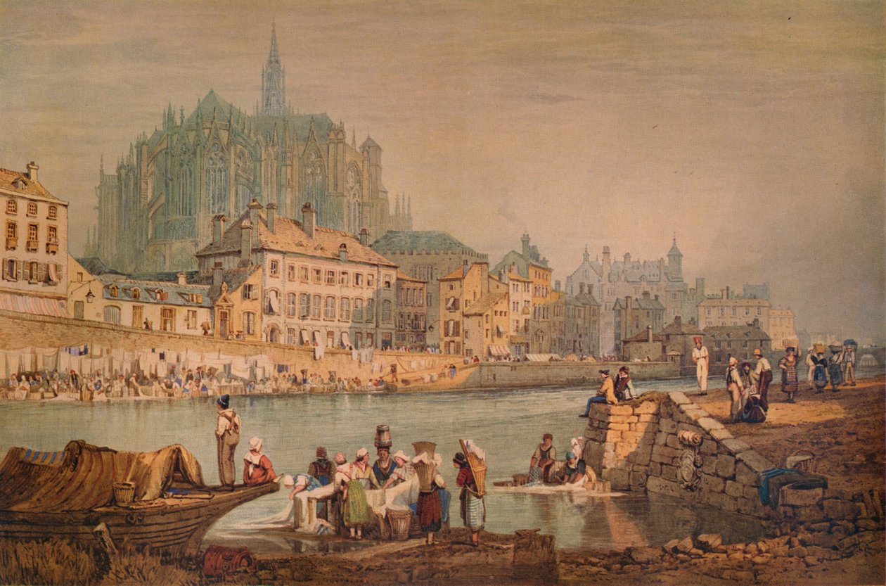 Cathedral Town on a River by Samuel Prout
