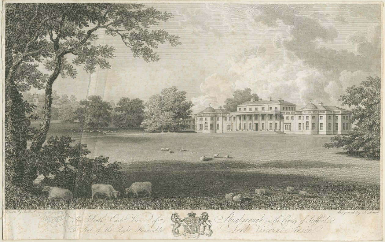 Shugborough Hall (engraving) by Samuel Rawle