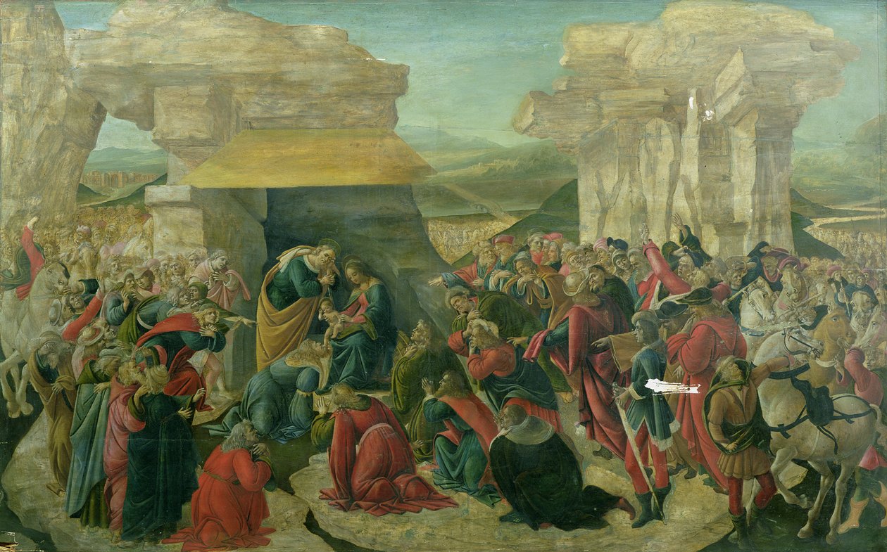 Adoration of the Magi, c.1480 (damaged) by Sandro Botticelli