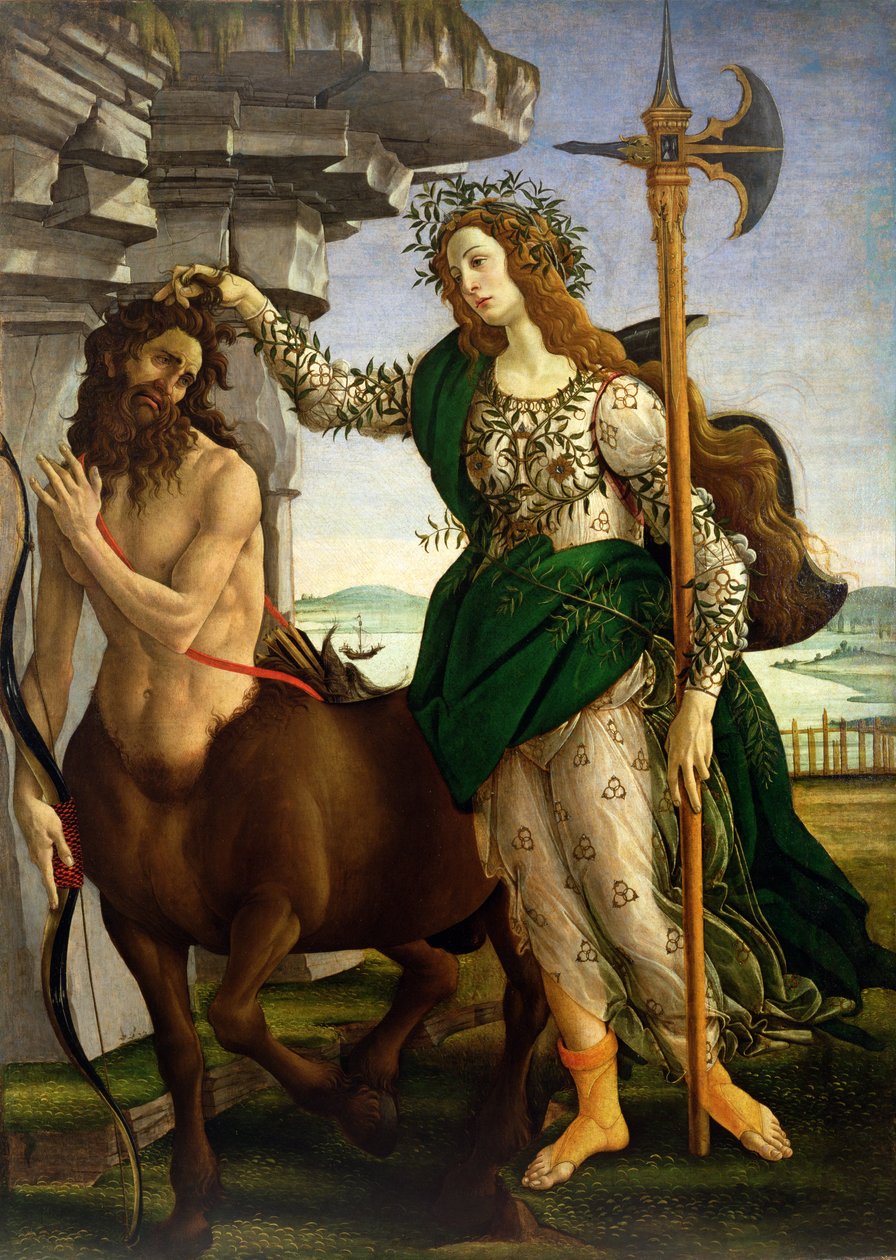 Athena and the Centaur, c.1480 by Sandro Botticelli