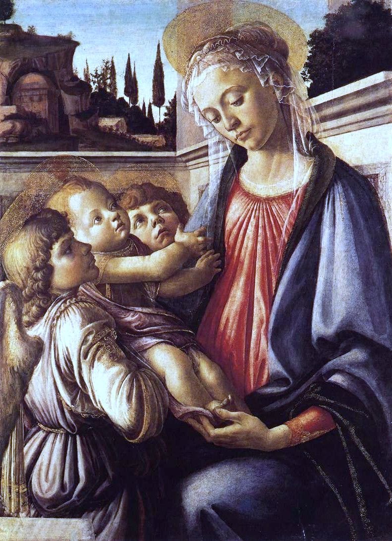 Madonna and Child and Two Angels by Sandro Botticelli