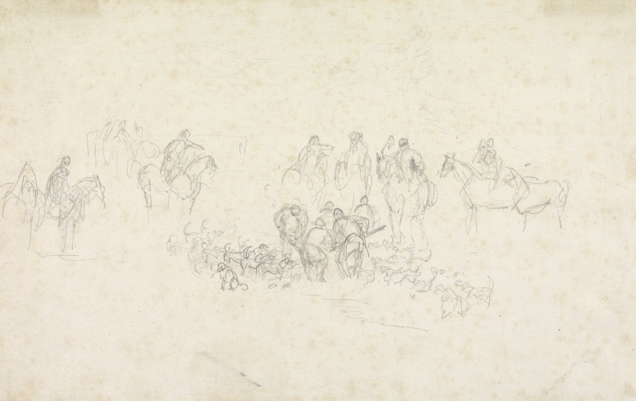 Hunting Sketch: gone to earth by Sawrey Gilpin