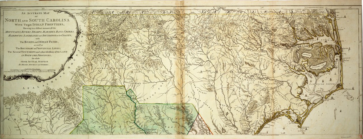 Map of North and South Carolina by Sayer & Bennett