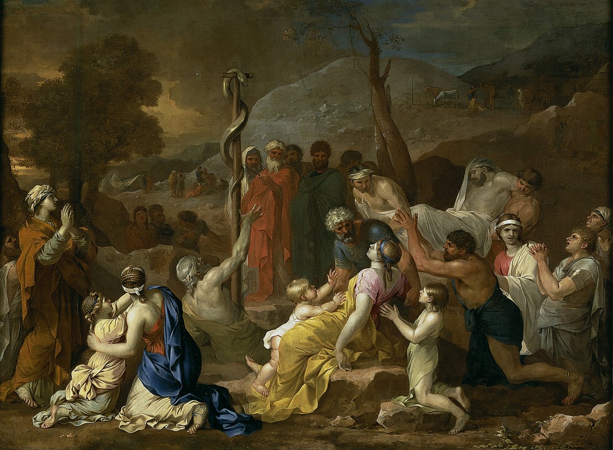 Moses and the Brazen Serpent by Sébastien Bourdon
