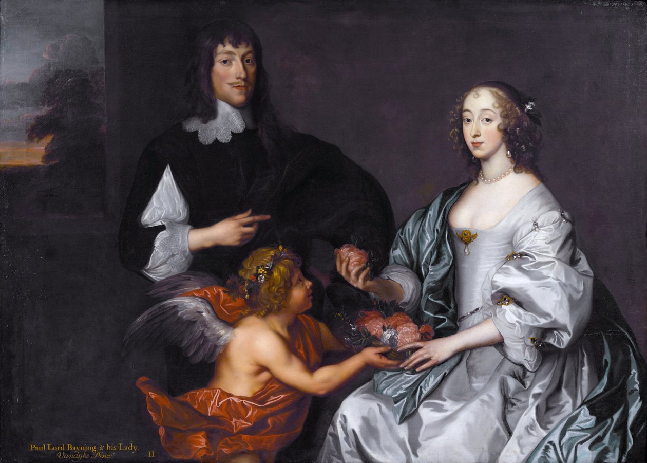 Paul Bayning, 2nd Viscount Bayning of Sudbury and Penelope (1620-1647) Daughter of Sir Robert Naunton by Anthony van Dyck