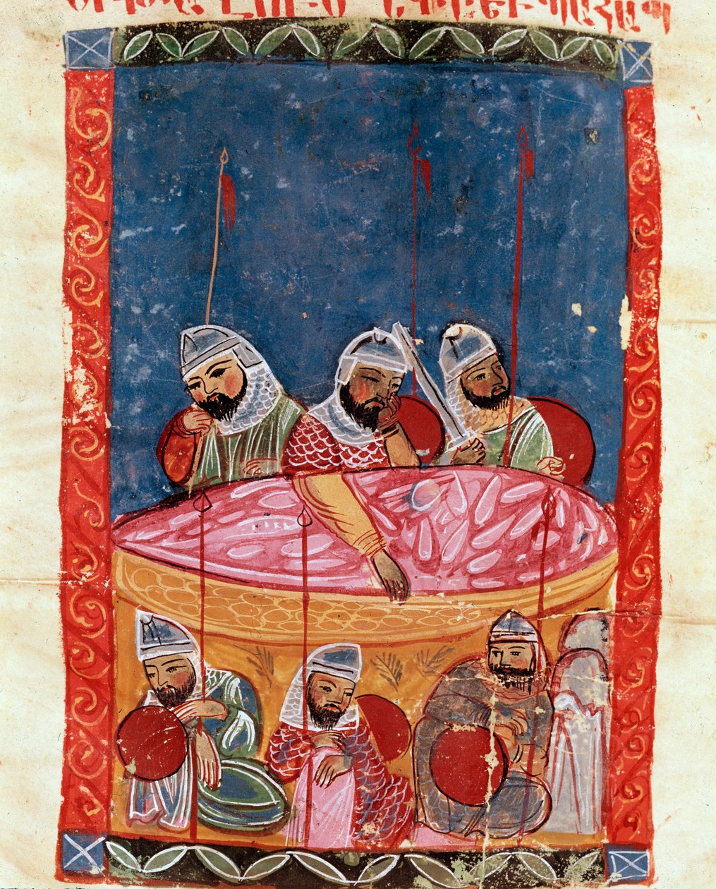 Guards at the Tomb of Christ (Miniature) by School Armenian