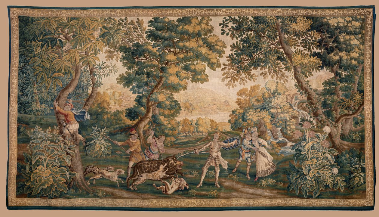 Hunting Scene (tapestry) by School Flemish